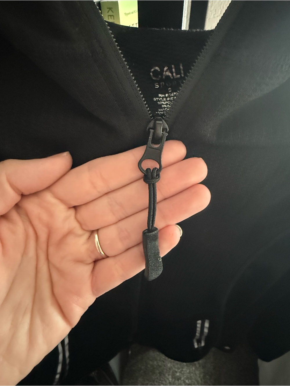 CALI Sport Black Hooded Zip Jacket - Picture 4 of 4